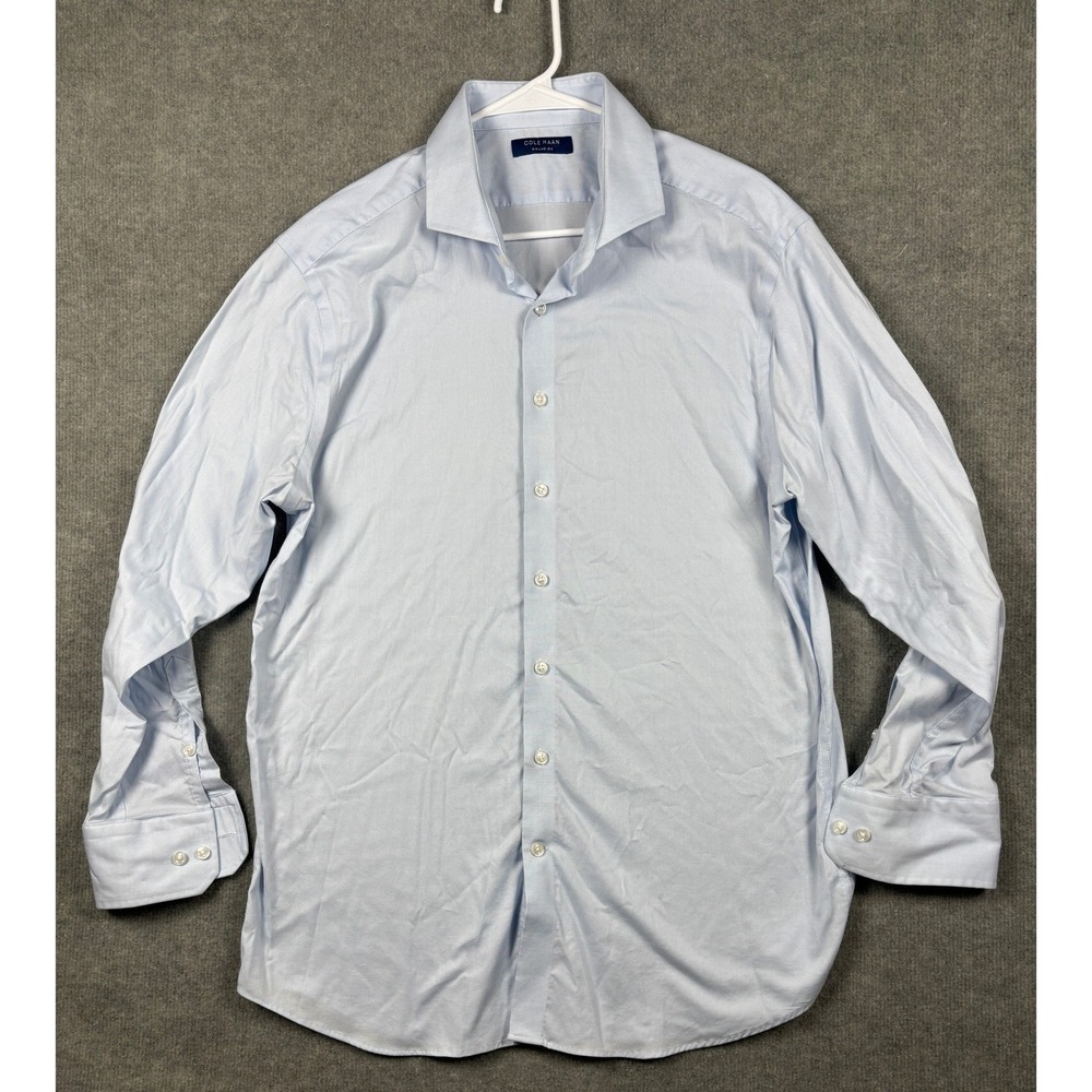 Cole Haan Grand.OS Dress Shirt Stretch Long Sleeve 18 34/35 Light Blue